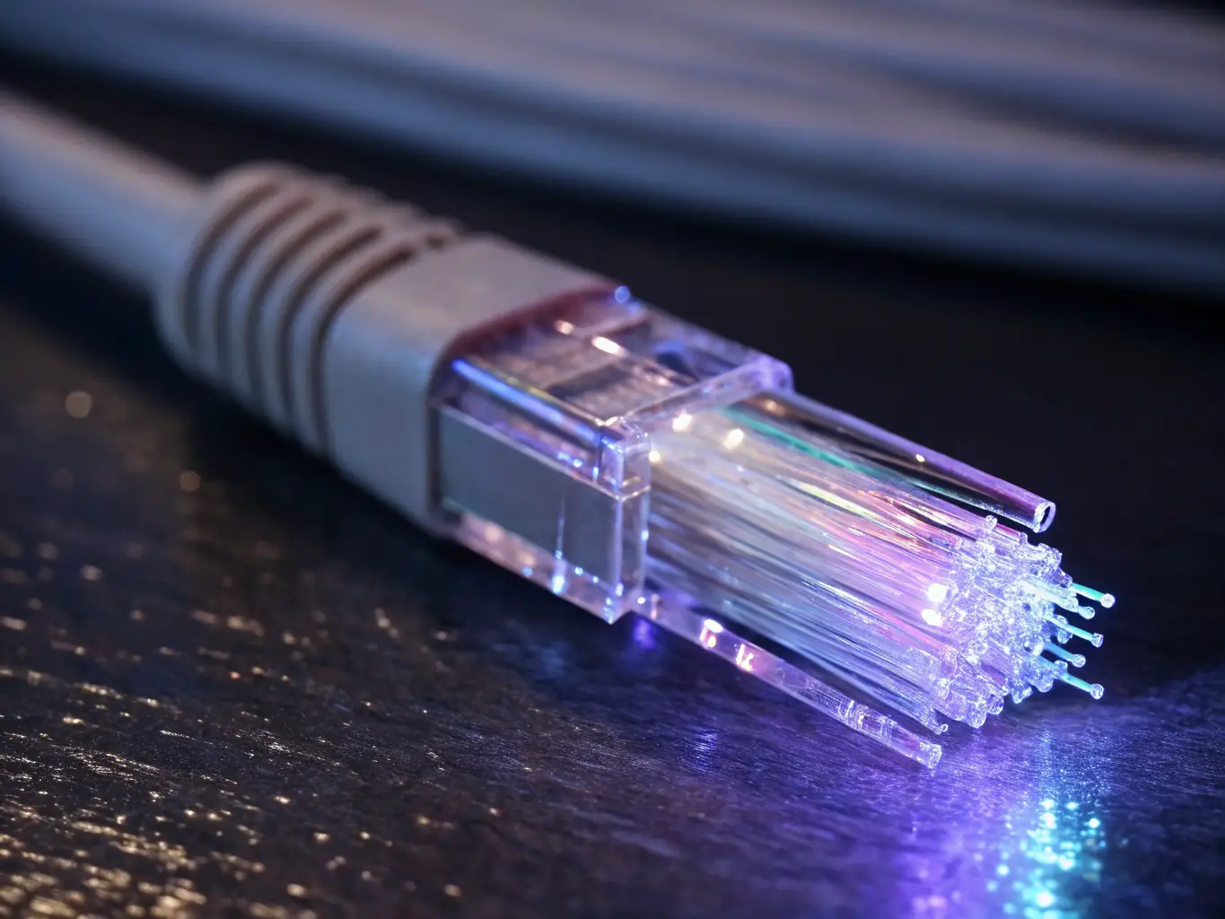 A high-resolution image showcasing Celintech's fiber optic cables and connectivity solutions, emphasizing the speed and reliability of their telecommunications infrastructure.