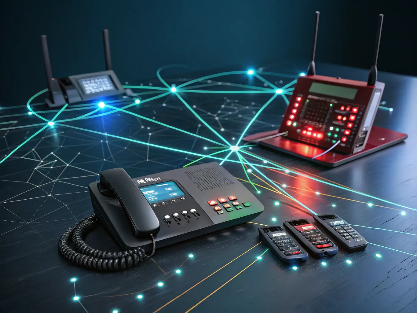 An image of fiber optic cables and a modern telecom tower illustrating connectivity solutions, representing REGIONTEL & CelinTech's telecommunications infrastructure solutions.