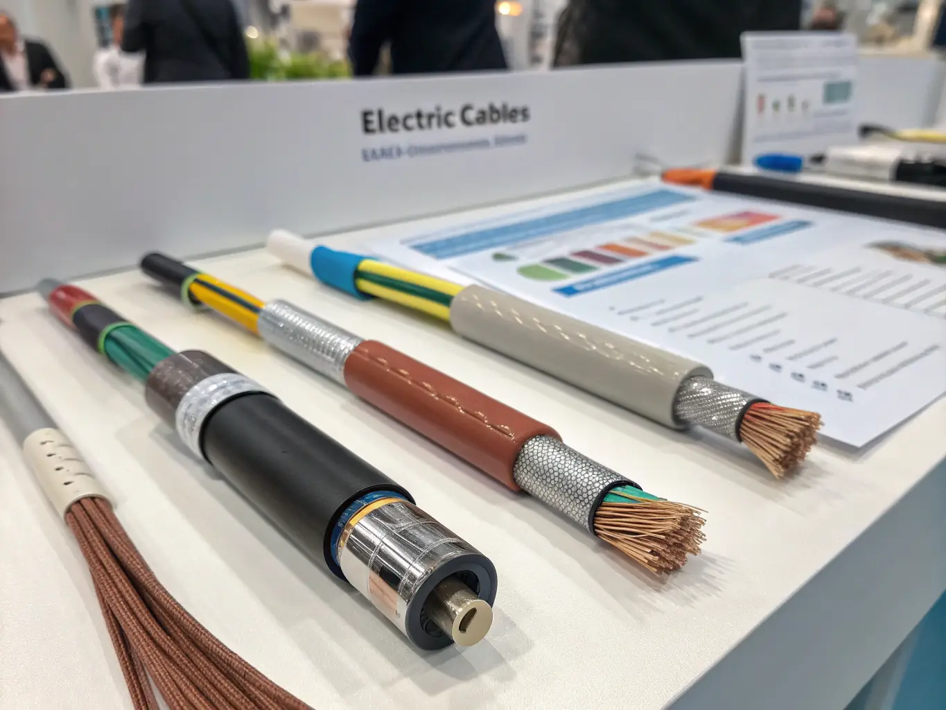 A detailed image showcasing a cross-section of LV/MV cables, highlighting their construction and insulation properties, set against a backdrop of an urban power distribution network.